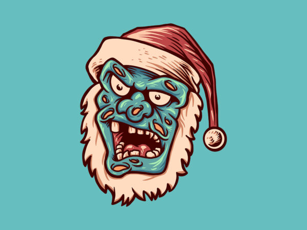 Monster santa illustration t shirt designs for sale
