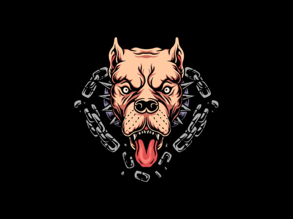 Pitbull dog t shirt illustration