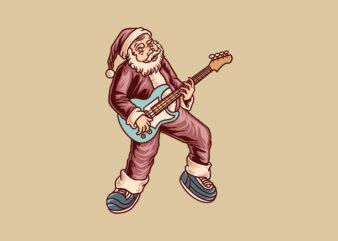 rocker santa illustration