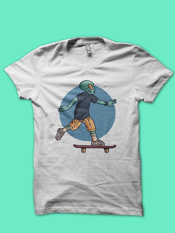 skateboarding alien