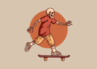 skateboarding skull