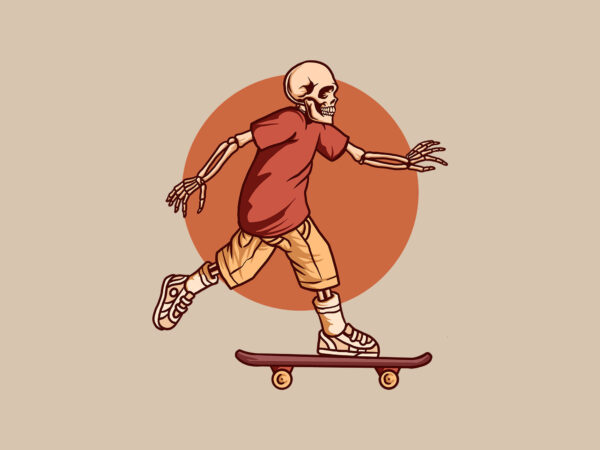 Skateboarding skull t shirt template vector