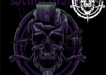 Death inside, skull metalica t shirt vector illustration