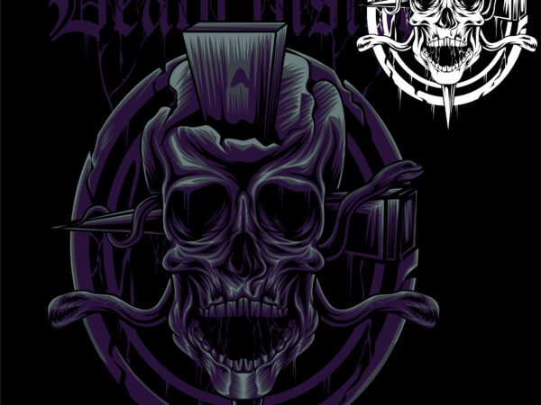 Death inside, skull metalica t shirt vector illustration
