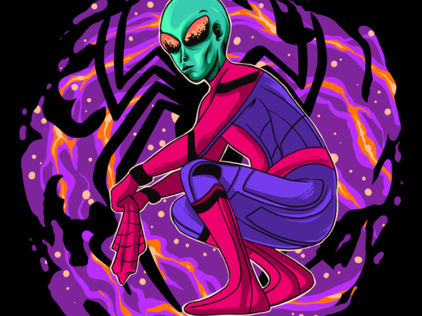 Spiderman alien t shirt template vector