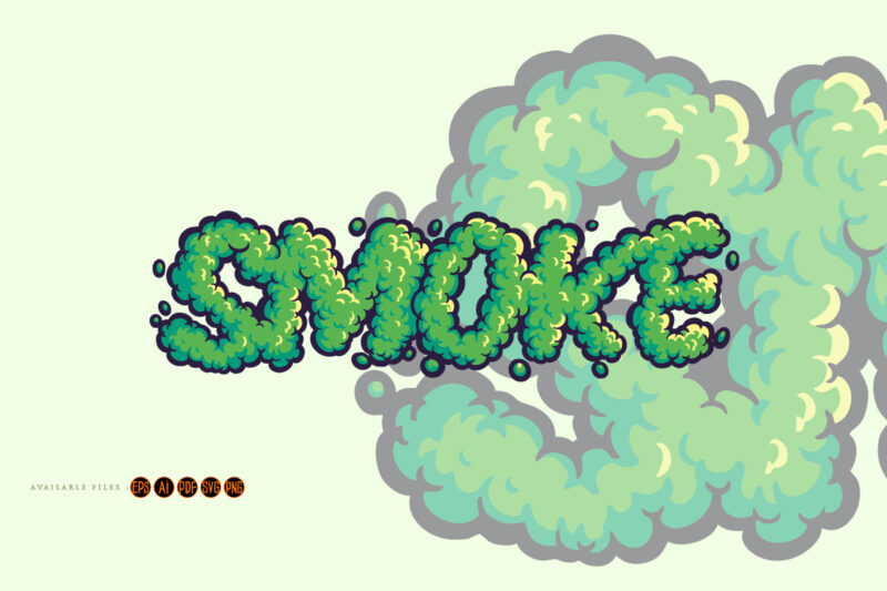 Smoke Text Vape Effect Style Illustrations