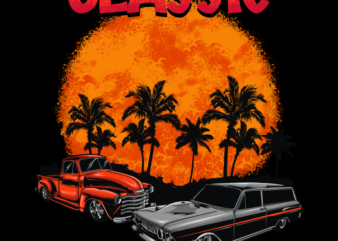 Classic Car t shirt vector file