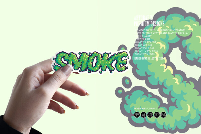 Smoke Text Vape Effect Style Illustrations