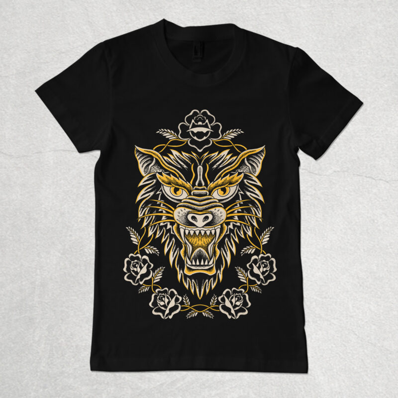 Angry wolf t-shirt template