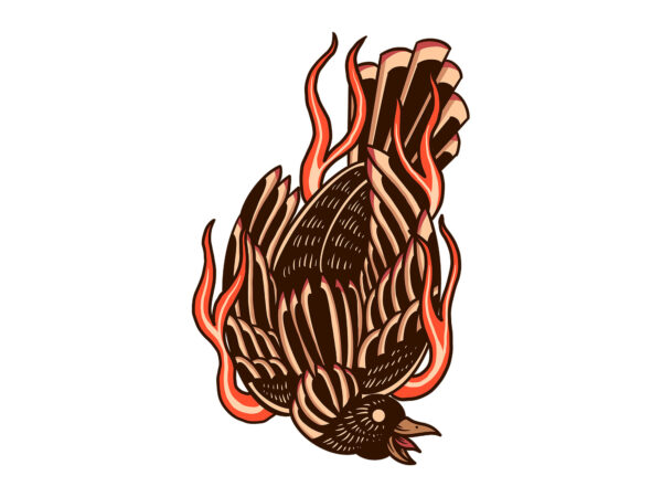 Burning crow t shirt template