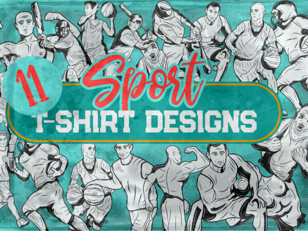 11 sport t-shirt designs bundle