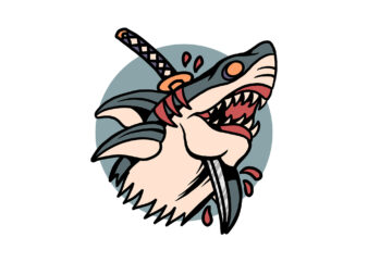 death shark t shirt vector illustration