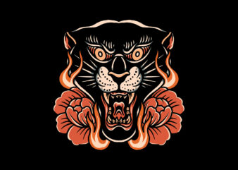 panther and flower