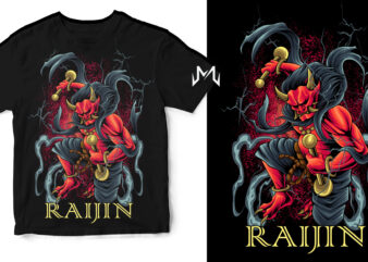 raijin (hannya oni) t shirt design online