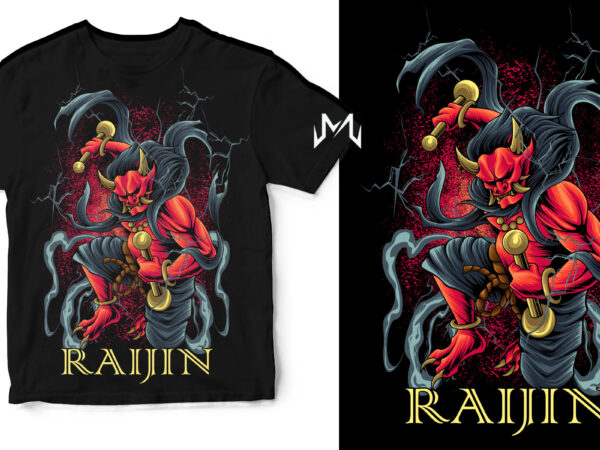 Raijin (hannya oni) t shirt design online