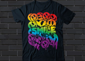 smile dace dripping rainbow t-shirt design