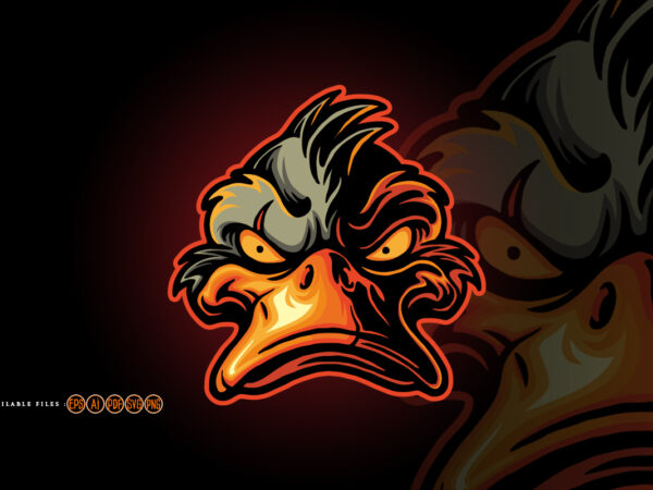 Angry bad duck face mascot cartoon - Buy t-shirt designs