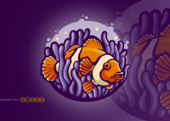 Cute Nemo Fish Finding Illustrations t shirt vector file