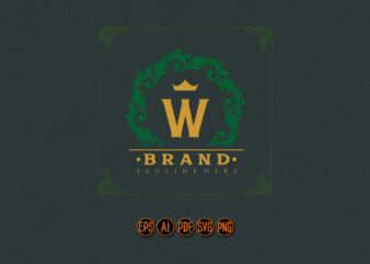 Shield Flora Ornate Logo Vintage Company t shirt template vector