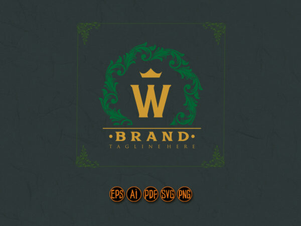 Shield flora ornate logo vintage company t shirt template vector