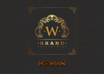 Luxury Golden Frame Elegant Logo Beautiful