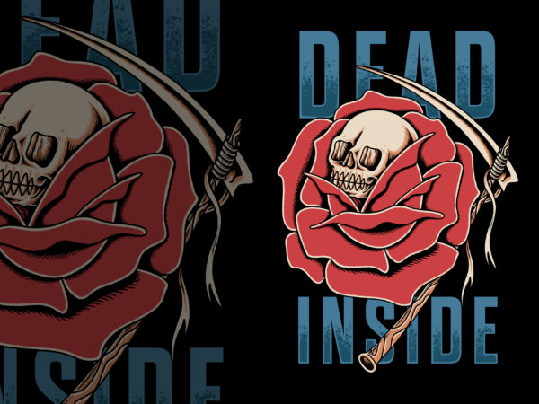 Dead inside illustration for t-shirt