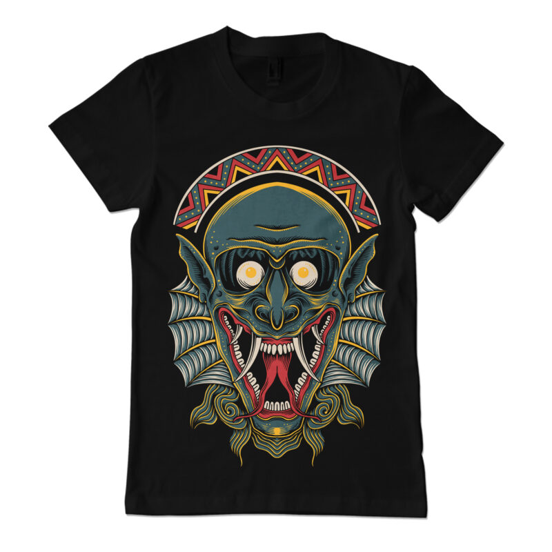 Demon graphic t-shirt design