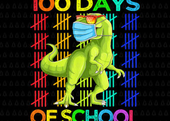 100 Days Of School Dinosaur T-rex Wearing Mask Smarter Png, 100 Days Of School Dinosaur Png, Days Of School Png, Dinosaur T-rex Png