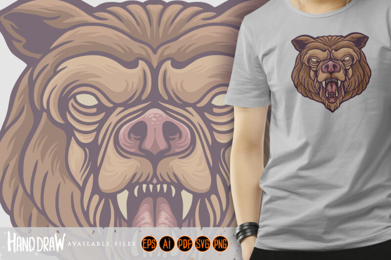Angry bear head logo mascots - Buy t-shirt designs