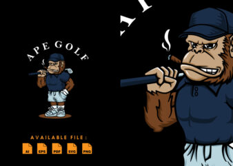 Ape Golf T shirt Design