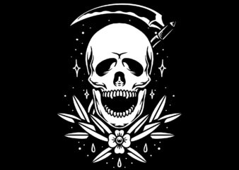 grim skulls t shirt design template