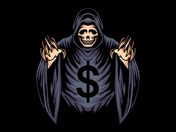 Money grim t shirt designs for sale