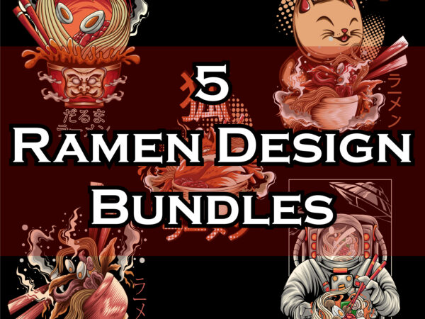 Best selling ramen bundles t shirt template