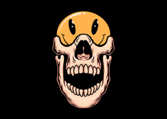 smile skull t shirt template vector