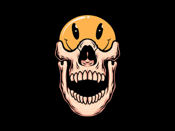 Smile skull t shirt template vector