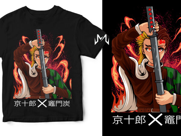 Tanjiro x kyojuro (demon slayer) t shirt designs for sale