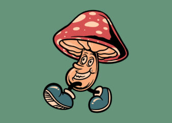 walking mushroom cartoon