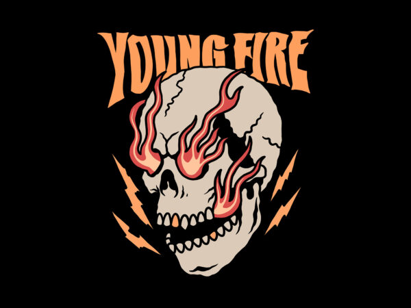 Young fire streetwear t shirt design template