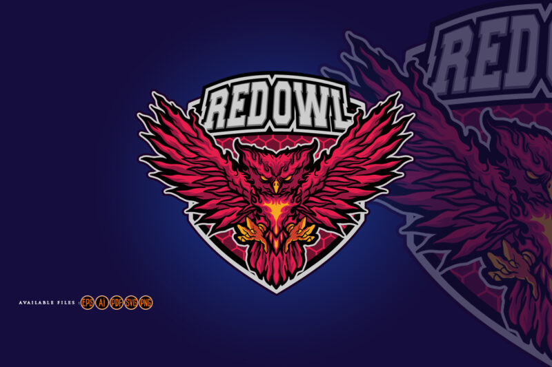 Red owl esports logo mascot