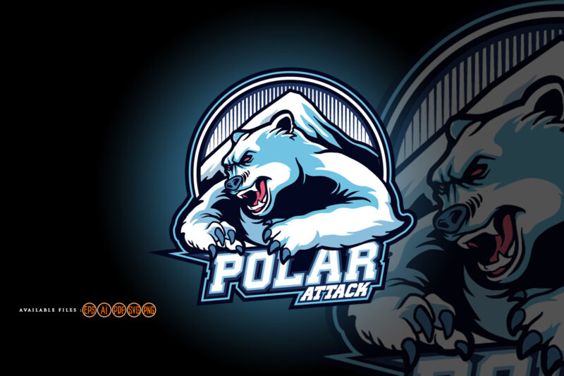 Polar bear esport logo mascot