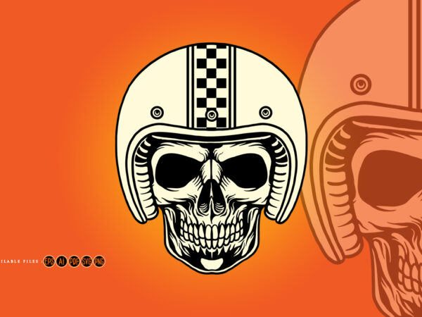 Skull helmet motorcycle logo mascot t shirt template vector