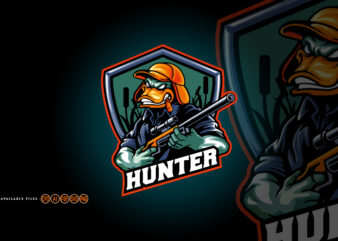 Duck hunter logo mascot illustrations