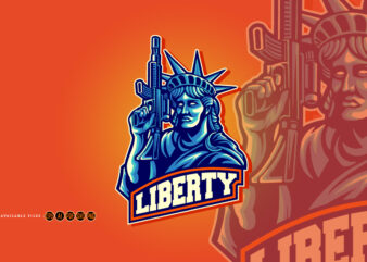 Liberty esport logo mascot gaming t shirt vector graphic