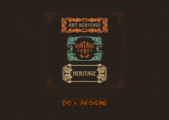 Luxury vintage frame set ornate t shirt vector graphic