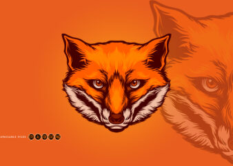 Head Foxy Sport Mascot Logo Illustrations graphic t shirt
