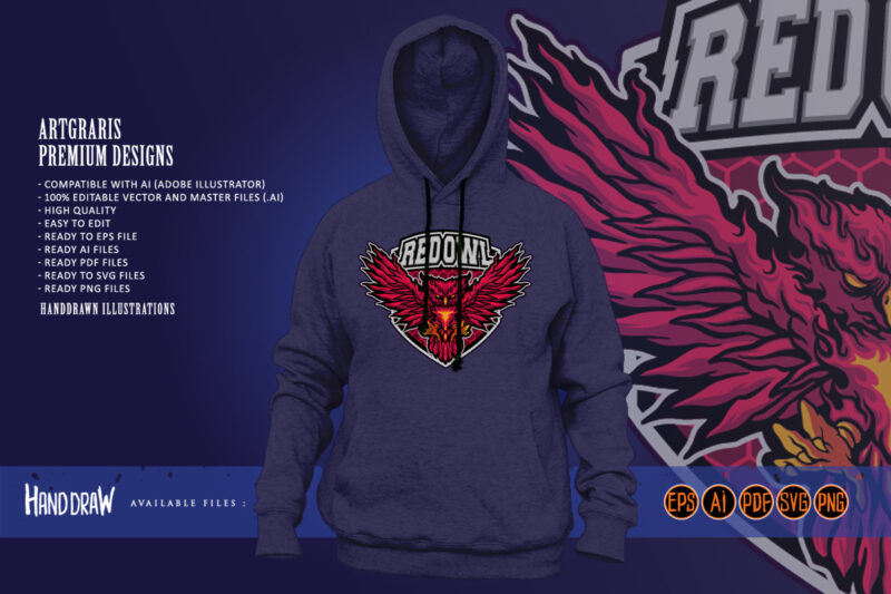 Red owl esports logo mascot
