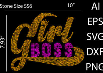 Girl Boss Rhinestone T-Shirt Design