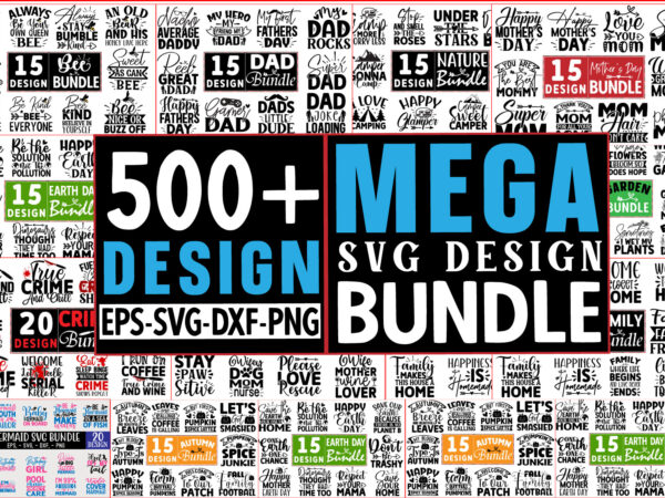 500 + hight quality svg design bundle