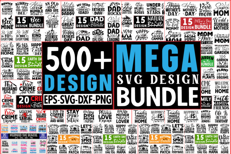 500 + Hight Quality SVG Design Bundle