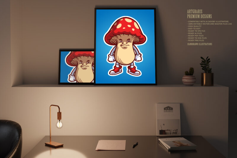 Mushrooms esport logo mascot gaming